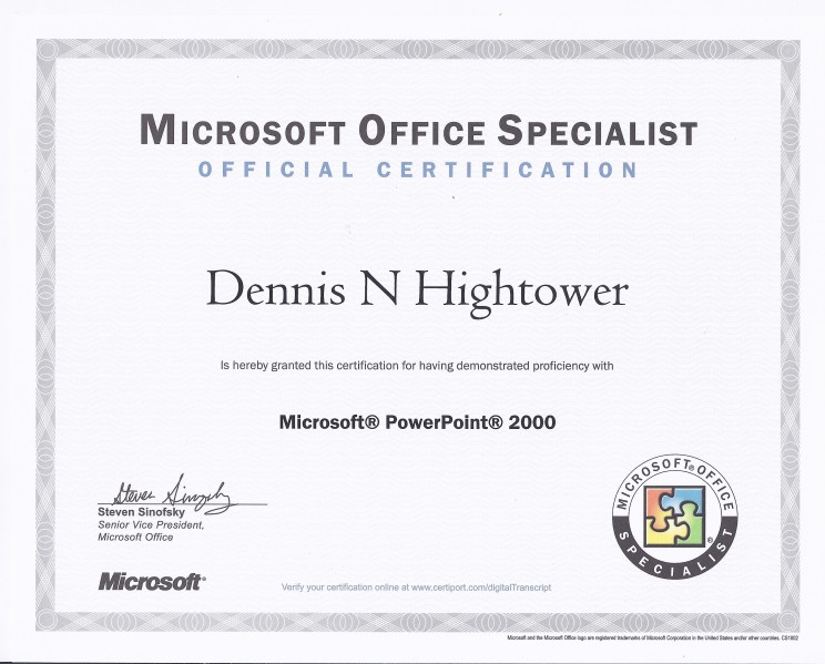 PowerPoint 2000 - MOS Certification
